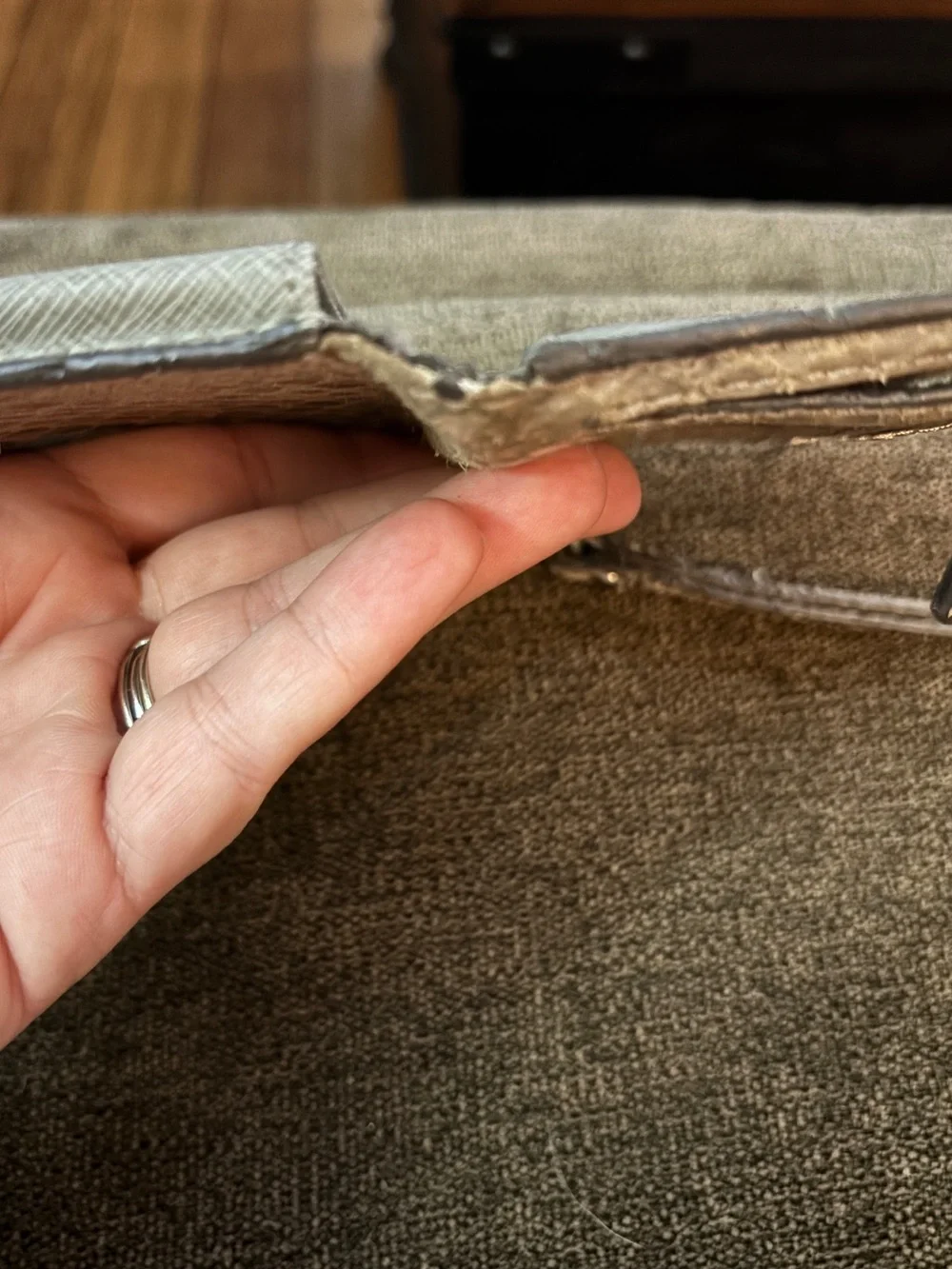 Michael Kors Taupe Snake-Embossed Wristlet